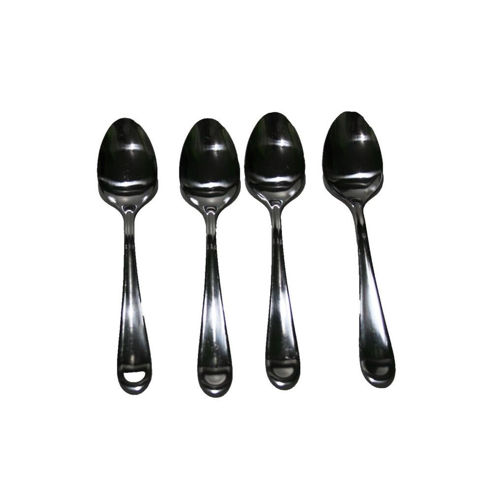 Hampton Forge Clark 4 Piece Table Serving Spoons  025 Stainless Flatware 8 Inch